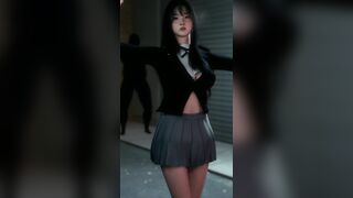3D Asian stripper show her perfect body in public