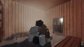 Femboy Threesome In a Sauna