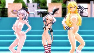 Shimakaze, Iowa & Kashima - Bakunyu Ondo [MMD R18] Iwayen