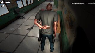 Goth girl in abandoned school