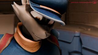 Carmelita Fox ties Sly Cooper to a Chair and Blows Him