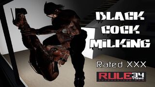 Black Cock Milking