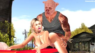 When the city girl gets fucked by the redneck pig