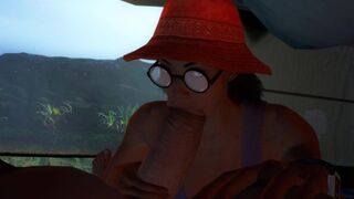 Sania sucking off in a tent