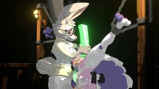 Lisa testing the glowing toy