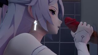 Bronya - Blowjob in the toilet (Part 1)