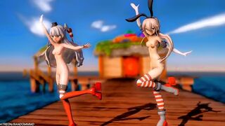Shimakaze & Amatsukaze - Drop Pop Candy [MMD R18]