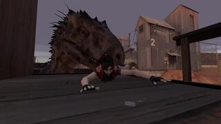 Claire vs I.rex by thelittleboot