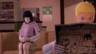 (Sub Esp) Hinata and Naruto Fuck while the Kids are Out.