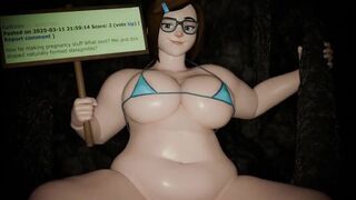 Mei riding dick shaped stalagmite