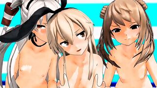 Shimakaze, Amatsukaze & Mitsushio - Super Bass (ver. 2) [MMD R18] MikumikuJackD