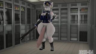 Officer flint swinging her cock and cumming