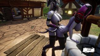 Futa Draenei fucks Female Draenei