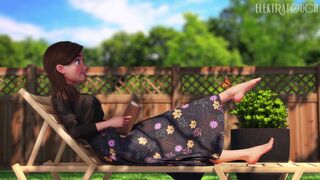 Foot Tickled by Butterfly