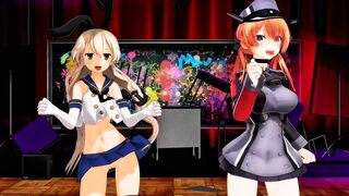 Shimakaze & Prinz - On Stage [MMD R18] MMDYaro