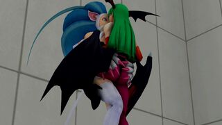 Felicia Darkstalkers Kissing Lesbian