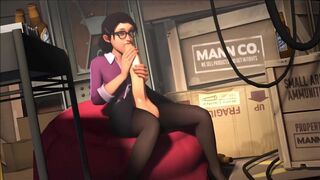 miss Pauling sucks her cock
