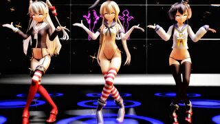 Shimakaze, Amatsukaze & Tokitsukaze - Hentai Dance [MMD R15] MMDPON