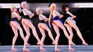 Shimakaze & Fleet Girls - Wiggle Wiggle [MMD R15] Panman