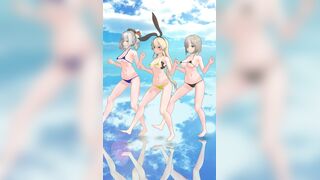 Shimakaze, Hamakaze & Kashima - Bumble Bee (Short) [MMD R15] Panman