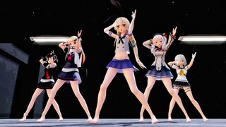 Shimakaze & Fleet Girls - Ikkitousen [MMD R15] Panman