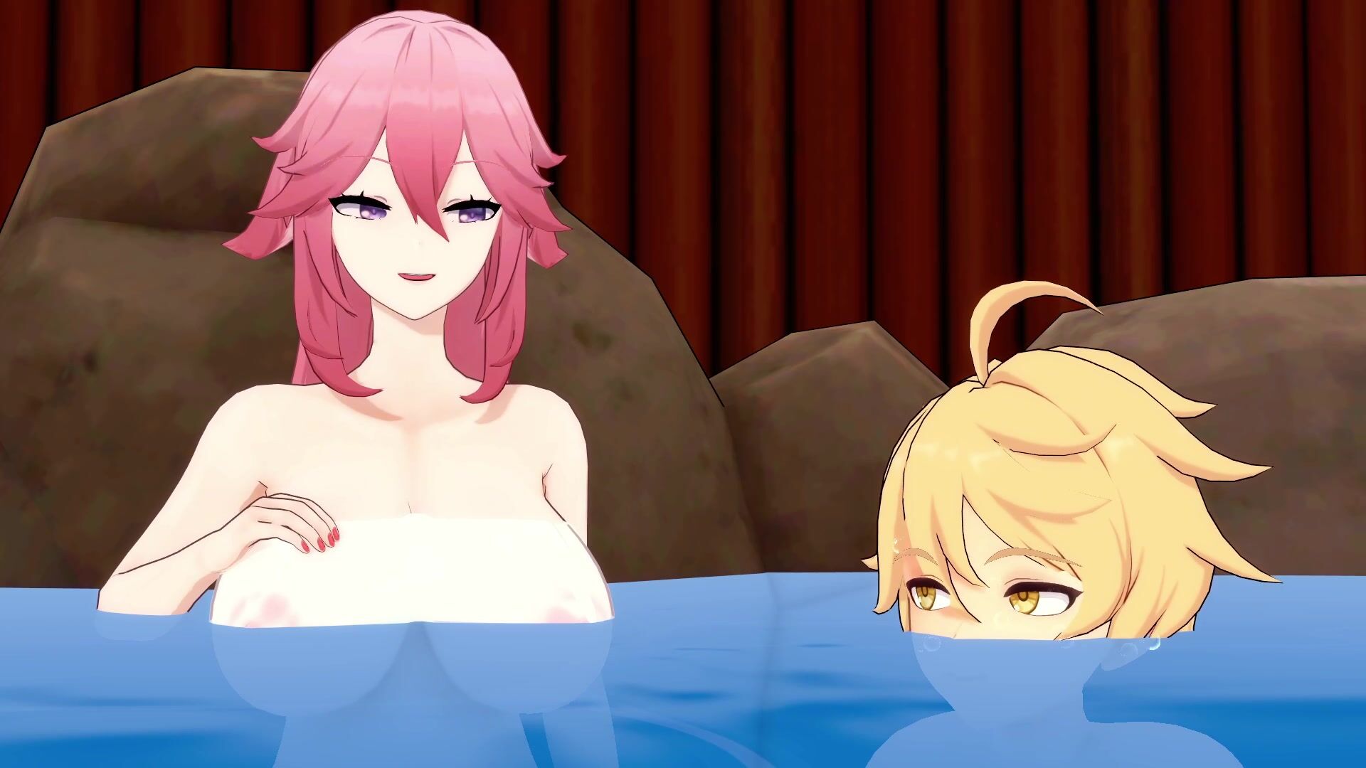 Yae Miko In The Hot Springs - Animation