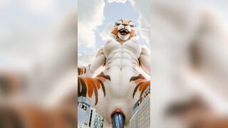 Giantess tigress masturbation