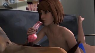 Maxine's first time sucking dog cock