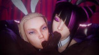 Juri and Cammy Bunnysuit Blowjob [Black]