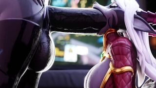 Blowing futanari's cock