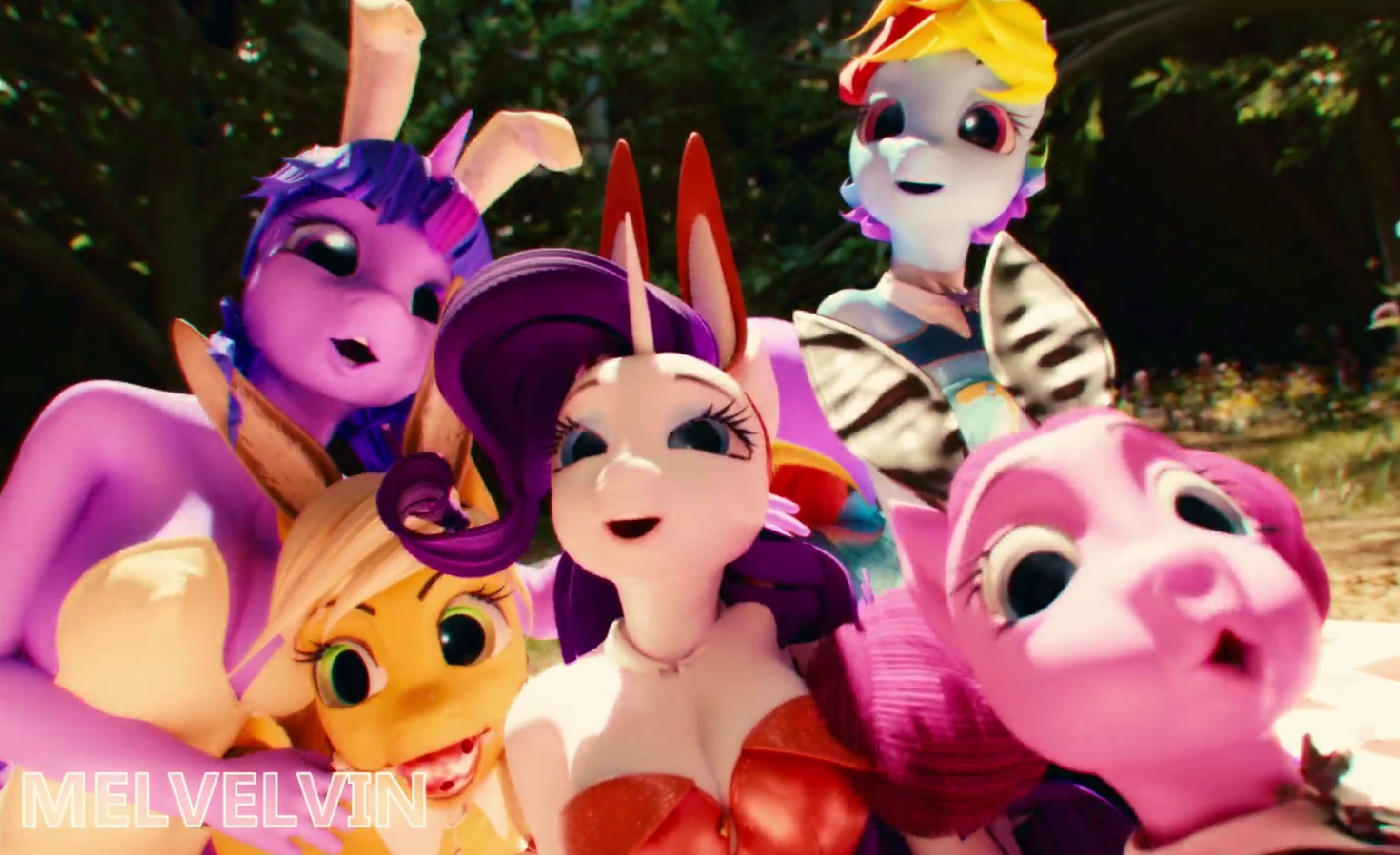 A trio of pony girls engaging in a passionate encounter