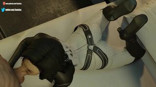 Miranda Lawson throats big white cock