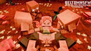 Piglins gangbangs ALEX FROM MINECRAFT! - Minecraft ANIMATION (BeltomNSFW)