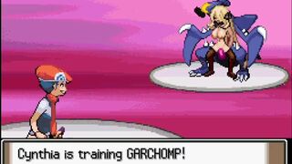 Cynthia training Garchomp