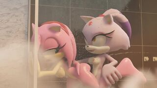 Blaze and Amy Bathing Together