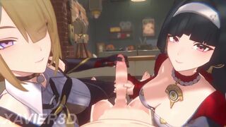 Xavier3D — Astra Yao and Evelyn Handjob