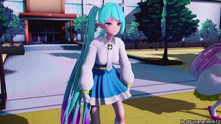 Futanari heroine can't resist the bad guy's attack and ejaculates