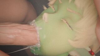 A messy goblin trying to take big piece of meat