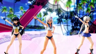 Shimakaze, Isokaze & Ro500 - Chocolate Disco [MMD R15] HolyPanchiraKingdom
