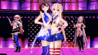 Shimakaze, Sora & Girls - Sweet Devil [MMD R15] RubyMMD