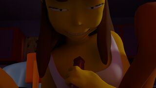 Laura Powers gives  Santas Little Helper a Handjob