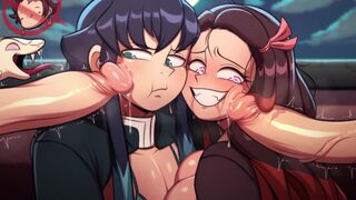 Muichiro and nezuko having fun