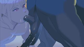 Catboy riding elephant man