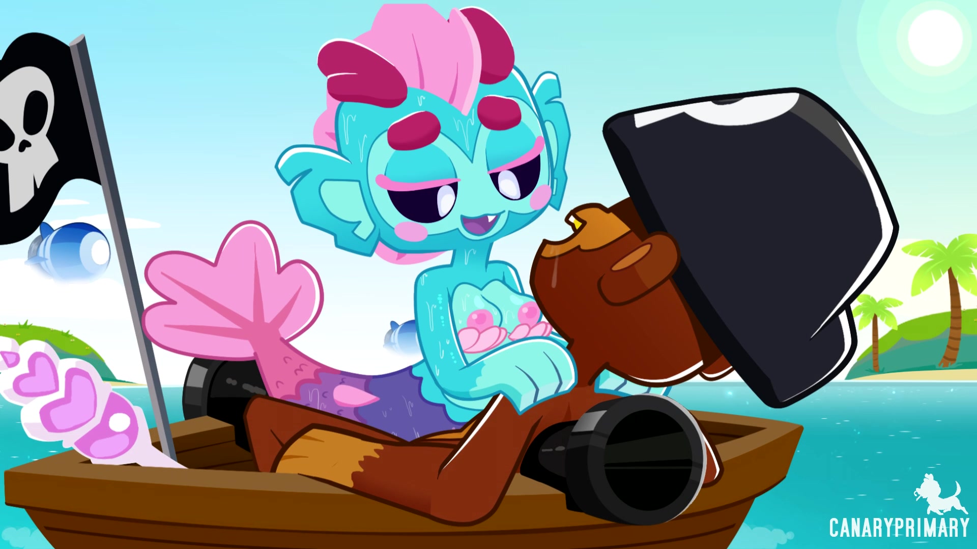 A still from a rule34 video showing intimate acts