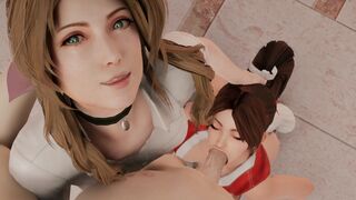 Aerith and Mai Blowjob (clothes)