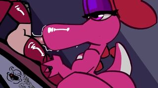 Birdo sucks on a toad's cock after the race (mustard_gollum)