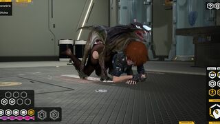 Alet red hair with alien dog