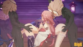 Raiden,Yae Miko X Hilichurl_M03