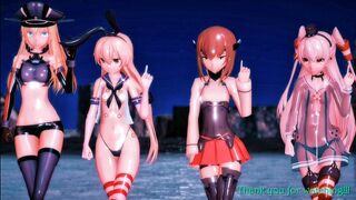 Shimakaze & Fleet Girls - Bombastic [MMD R15] Whiteflamerel