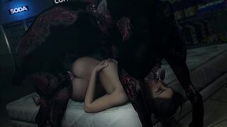 (Remake)-Claire Redfield X Z-Dogs (Nude)-[DarktronickSFM]